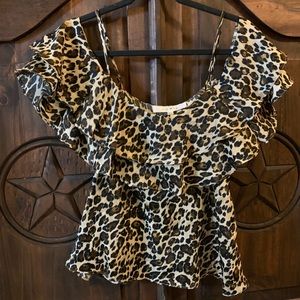 ROW-A Leopard print off the shoulder top